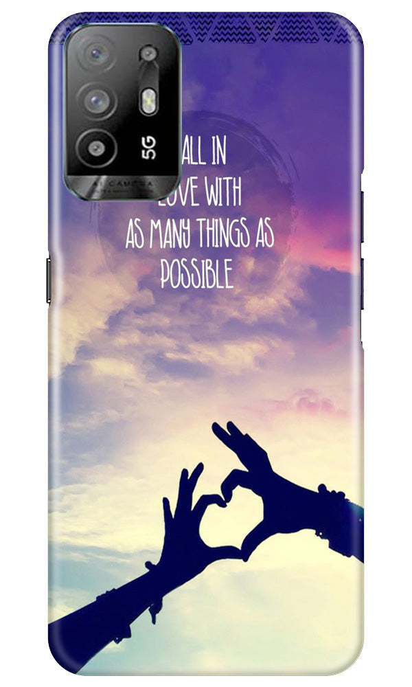 Fall in love Mobile Back Case for Oppo A94 (Design - 50) Fall in love Case for Oppo A94
