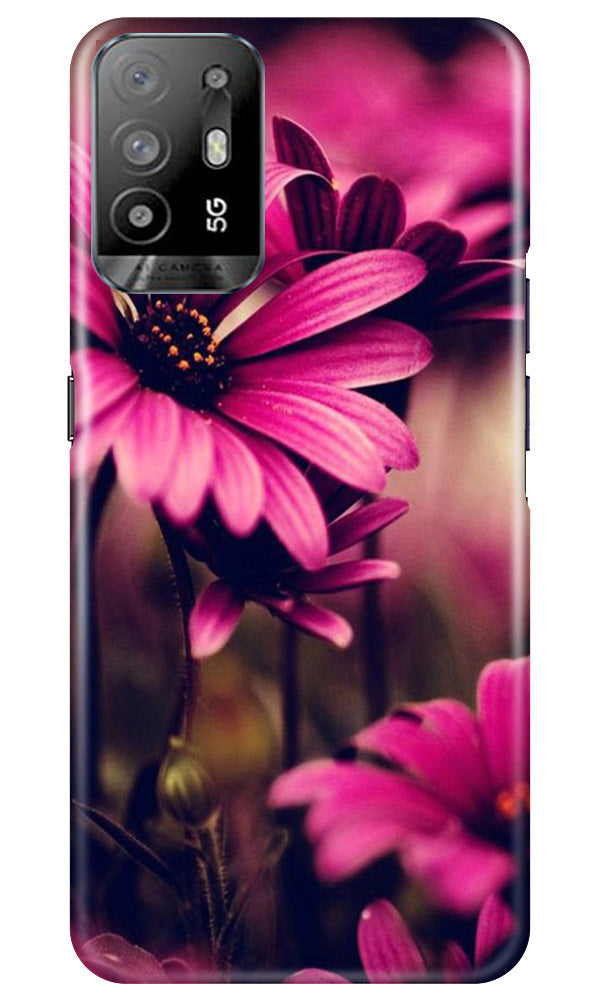Purple Daisy Mobile Back Case for Oppo A94 (Design - 65) Purple Daisy Case for Oppo A94