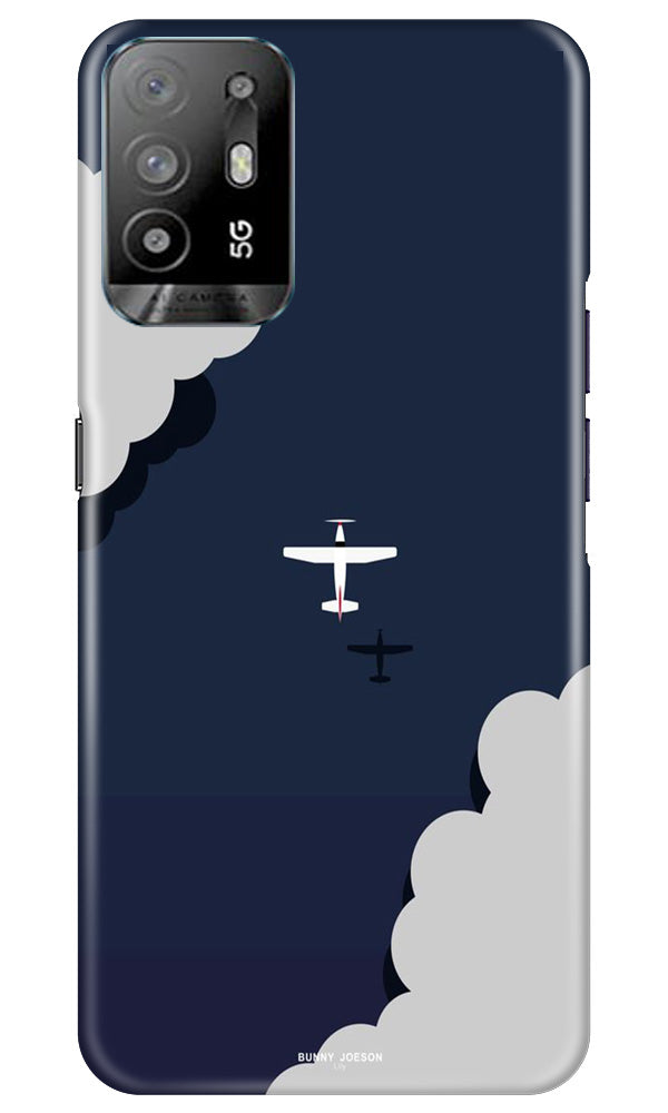 Clouds Plane Mobile Back Case for Oppo A94 (Design - 165) Clouds Plane Case for Oppo A94 (Design - 165)