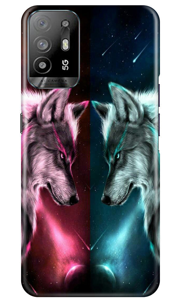 Wolf fight Mobile Back Case for Oppo A94 (Design - 190) Wolf fight Case for Oppo A94 (Design No. 190)
