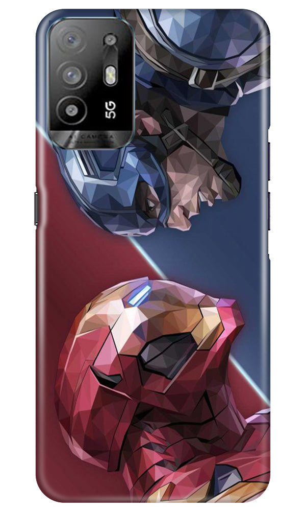 Ironman Captain America Mobile Back Case for Oppo A94 (Design - 214) Ironman Captain America Case for Oppo A94 (Design No. 214)