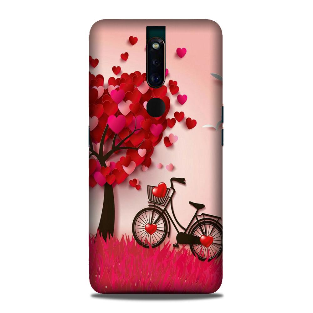 Red Heart Cycle Mobile Back Case for Oppo F11 Pro (Design - 222) Red Heart Cycle Case for Oppo F11 Pro (Design No. 222)