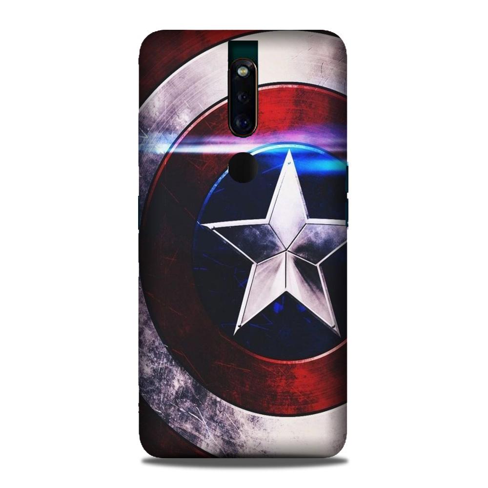 Captain America Shield Mobile Back Case for Oppo F11 Pro (Design - 250) Captain America Shield Case for Oppo F11 Pro (Design No. 250)