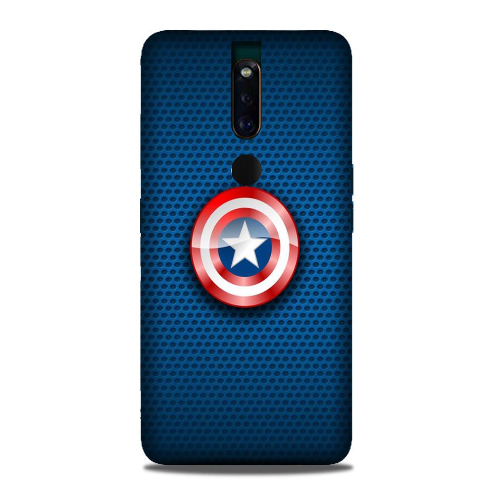 Captain America Shield Mobile Back Case for Oppo F11 Pro (Design - 253) Captain America Shield Case for Oppo F11 Pro (Design No. 253)