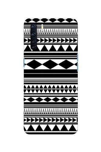 Black white Pattern Mobile Back Case for Oppo F15 (Design - 5) Black white Pattern Case for Oppo F15