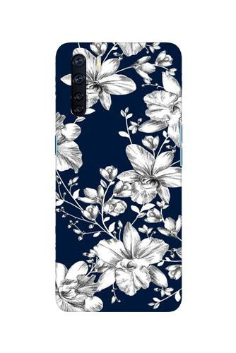 White flowers Blue Background Mobile Back Case for Oppo F15 (Design - 14) White flowers Blue Background Case for Oppo F15