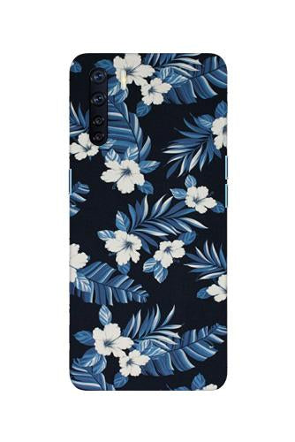 White flowers Blue Background2 Mobile Back Case for Oppo F15 (Design - 15) White flowers Blue Background2 Case for Oppo F15