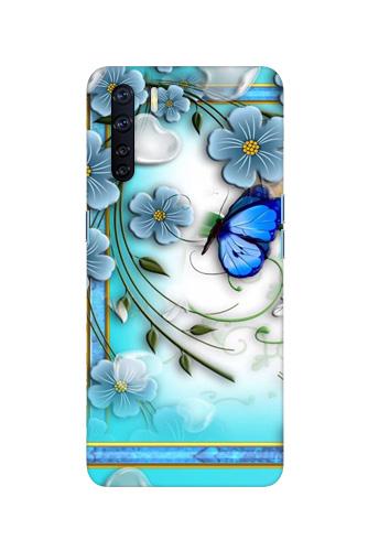 Blue Butterfly Mobile Back Case for Oppo F15 (Design - 21) Blue Butterfly Case for Oppo F15