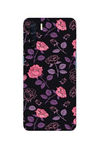 Rose Black Background Mobile Back Case for Oppo F15 (Design - 27) Rose Black Background Case for Oppo F15