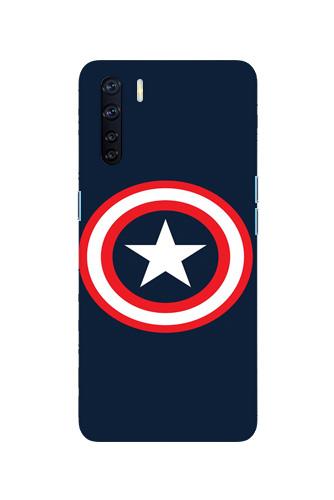 Captain America Mobile Back Case for Oppo F15 (Design - 42) Captain America Case for Oppo F15