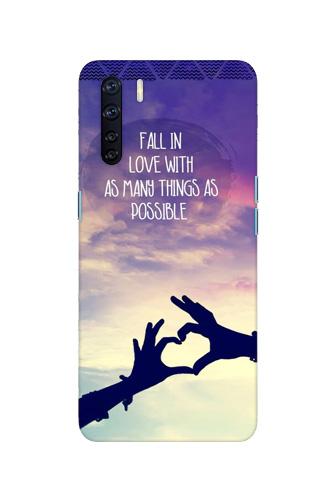 Fall in love Mobile Back Case for Oppo F15 (Design - 50) Fall in love Case for Oppo F15