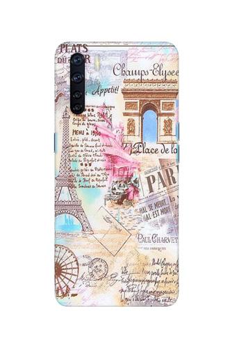 Paris Eiftel Tower Mobile Back Case for Oppo F15 (Design - 54) Paris Eiftel Tower Case for Oppo F15