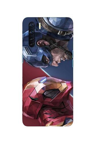 Ironman Captain America Mobile Back Case for Oppo F15 (Design - 245) Ironman Captain America Case for Oppo F15 (Design No. 245)