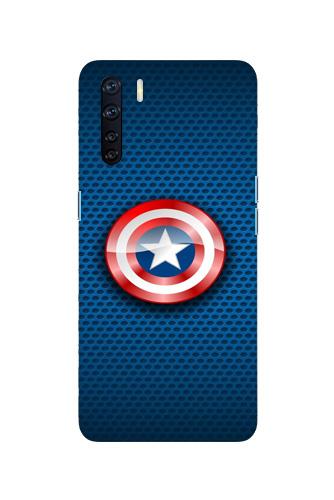 Captain America Shield Mobile Back Case for Oppo F15 (Design - 253) Captain America Shield Case for Oppo F15 (Design No. 253)