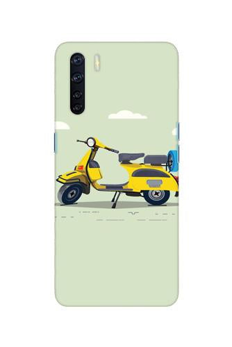 Vintage Scooter Mobile Back Case for Oppo F15 (Design - 260) Vintage Scooter Case for Oppo F15 (Design No. 260)