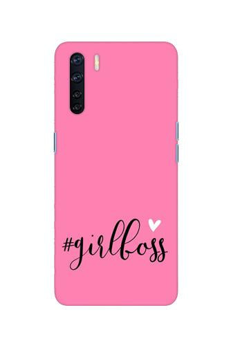 Girl Boss Pink Mobile Back Case for Oppo F15 (Design - 269) Girl Boss Pink Case for Oppo F15 (Design No. 269)
