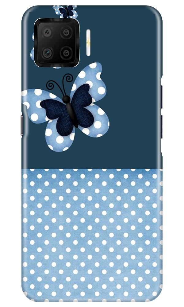White dots Butterfly Mobile Back Case for Oppo F17 (Design - 31) White dots Butterfly Case for Oppo F17