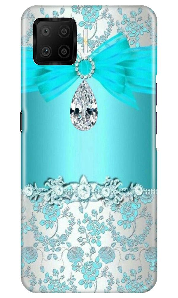 Shinny Blue Background Mobile Back Case for Oppo F17 (Design - 32) Shinny Blue Background Case for Oppo F17