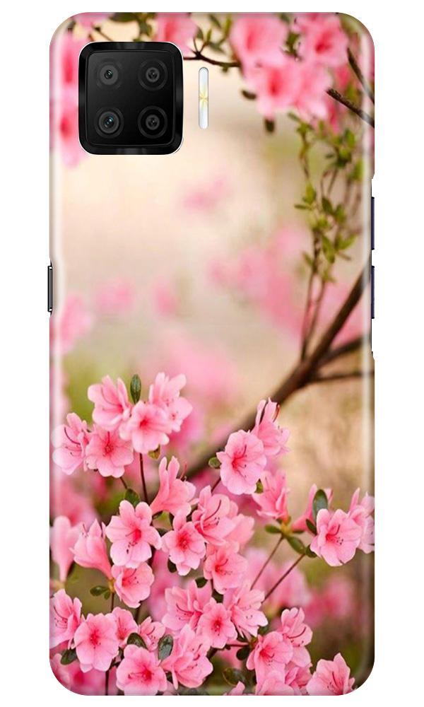 Pink flowers Mobile Back Case for Oppo F17 (Design - 69) Pink flowers Case for Oppo F17
