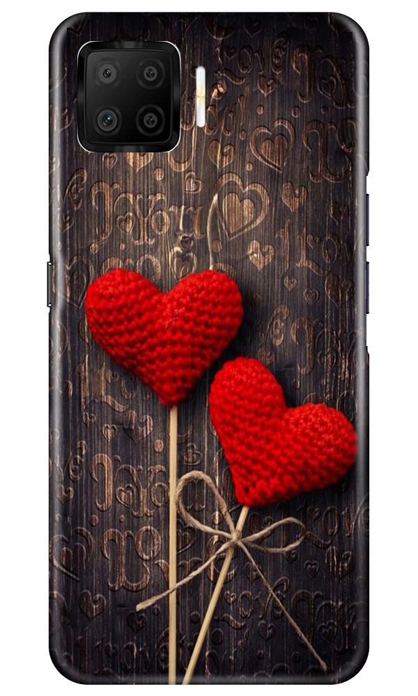 Red Hearts Mobile Back Case for Oppo F17 (Design - 80) Red Hearts Case for Oppo F17