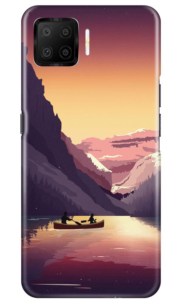 Mountains Boat Mobile Back Case for Oppo F17 (Design - 181) Mountains Boat Case for Oppo F17 (Design - 181)