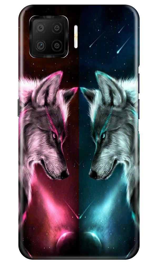 Wolf fight Mobile Back Case for Oppo F17 (Design - 221) Wolf fight Case for Oppo F17 (Design No. 221)