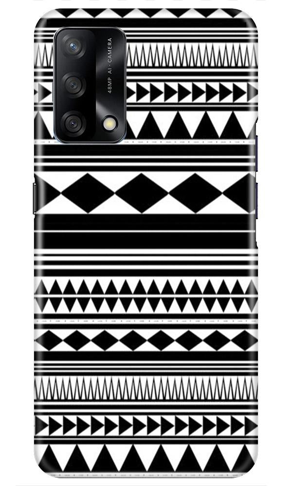 Black white Pattern Mobile Back Case for Oppo F19 (Design - 5) Black white Pattern Case for Oppo F19