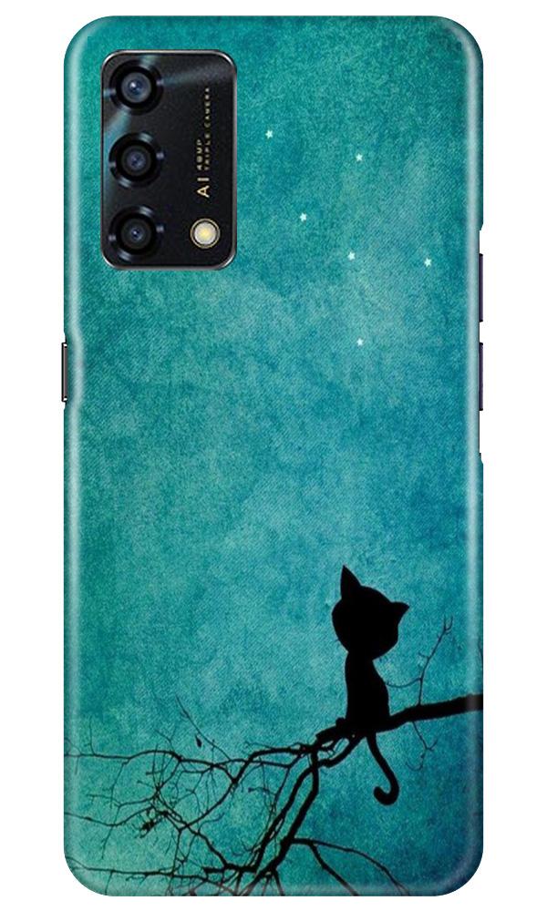 Moon cat Mobile Back Case for Oppo F19s (Design - 70) Moon cat Case for Oppo F19s
