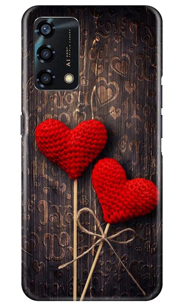 Red Hearts Mobile Back Case for Oppo F19s (Design - 80) Red Hearts Case for Oppo F19s