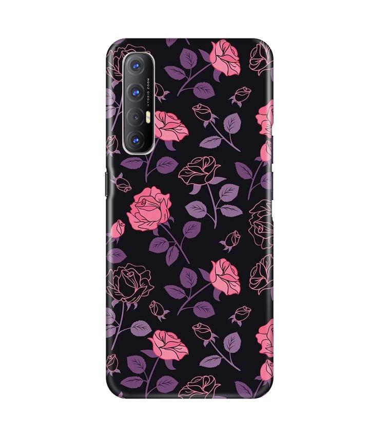 Rose Black Background Mobile Back Case for Oppo Reno3 Pro (Design - 27) Rose Black Background Case for Oppo Reno3 Pro