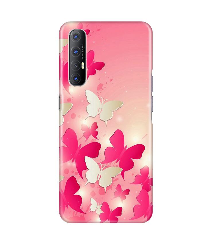 White Pick Butterflies Mobile Back Case for Oppo Reno3 Pro (Design - 28) White Pick Butterflies Case for Oppo Reno3 Pro