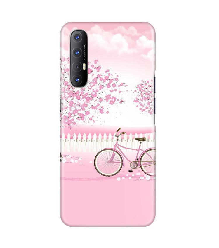 Pink Flowers Cycle Mobile Back Case for Oppo Reno3 Pro (Design - 102) Pink Flowers Cycle Case for Oppo Reno3 Pro (Design - 102)