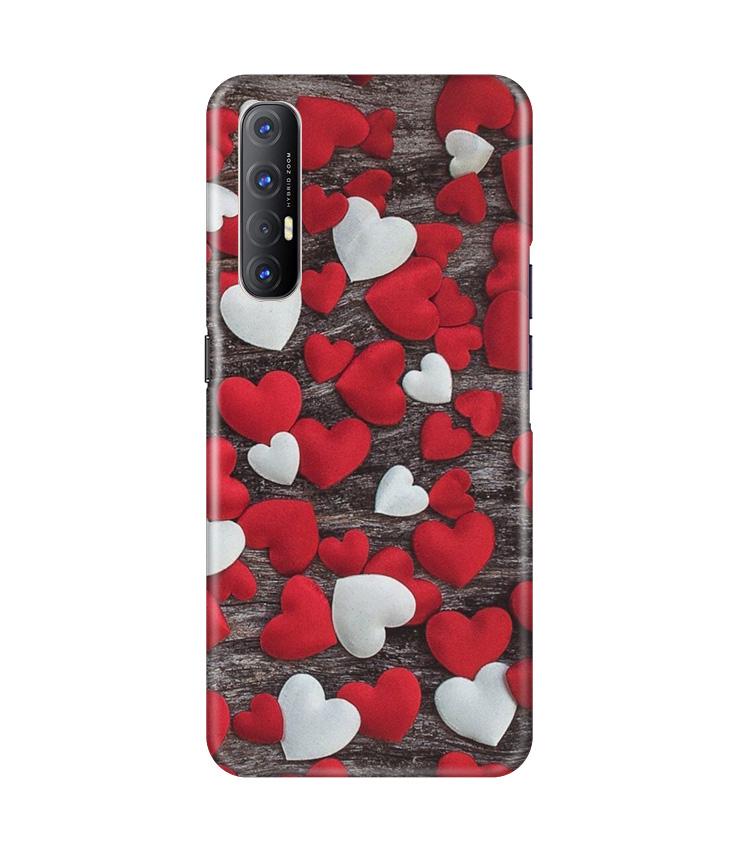Red White Hearts Mobile Back Case for Oppo Reno3 Pro (Design - 105) Red White Hearts Case for Oppo Reno3 Pro (Design - 105)