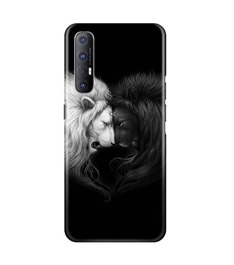 Dark White Lion Mobile Back Case for Oppo Reno3 Pro (Design - 140) Dark White Lion Case for Oppo Reno3 Pro (Design - 140)