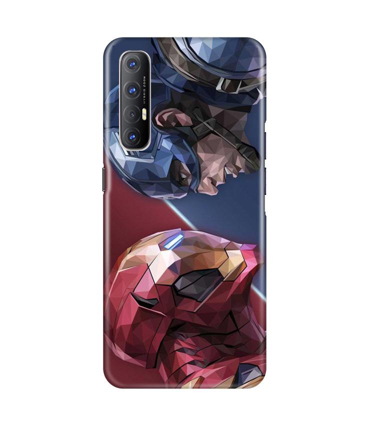 Ironman Captain America Mobile Back Case for Oppo Reno3 Pro (Design - 245) Ironman Captain America Case for Oppo Reno3 Pro (Design No. 245)