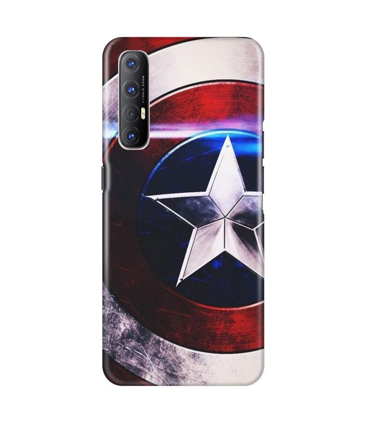 Captain America Shield Mobile Back Case for Oppo Reno3 Pro (Design - 250) Captain America Shield Case for Oppo Reno3 Pro (Design No. 250)