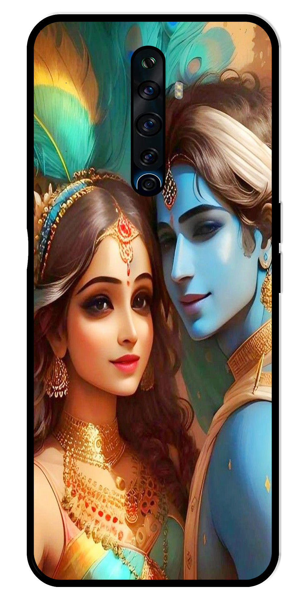 Lord Radha Krishna Metal Mobile Case for Oppo Reno2 F Lord Radha Krishna Metal Mobile Case for Oppo Reno2 F (Design No -01)