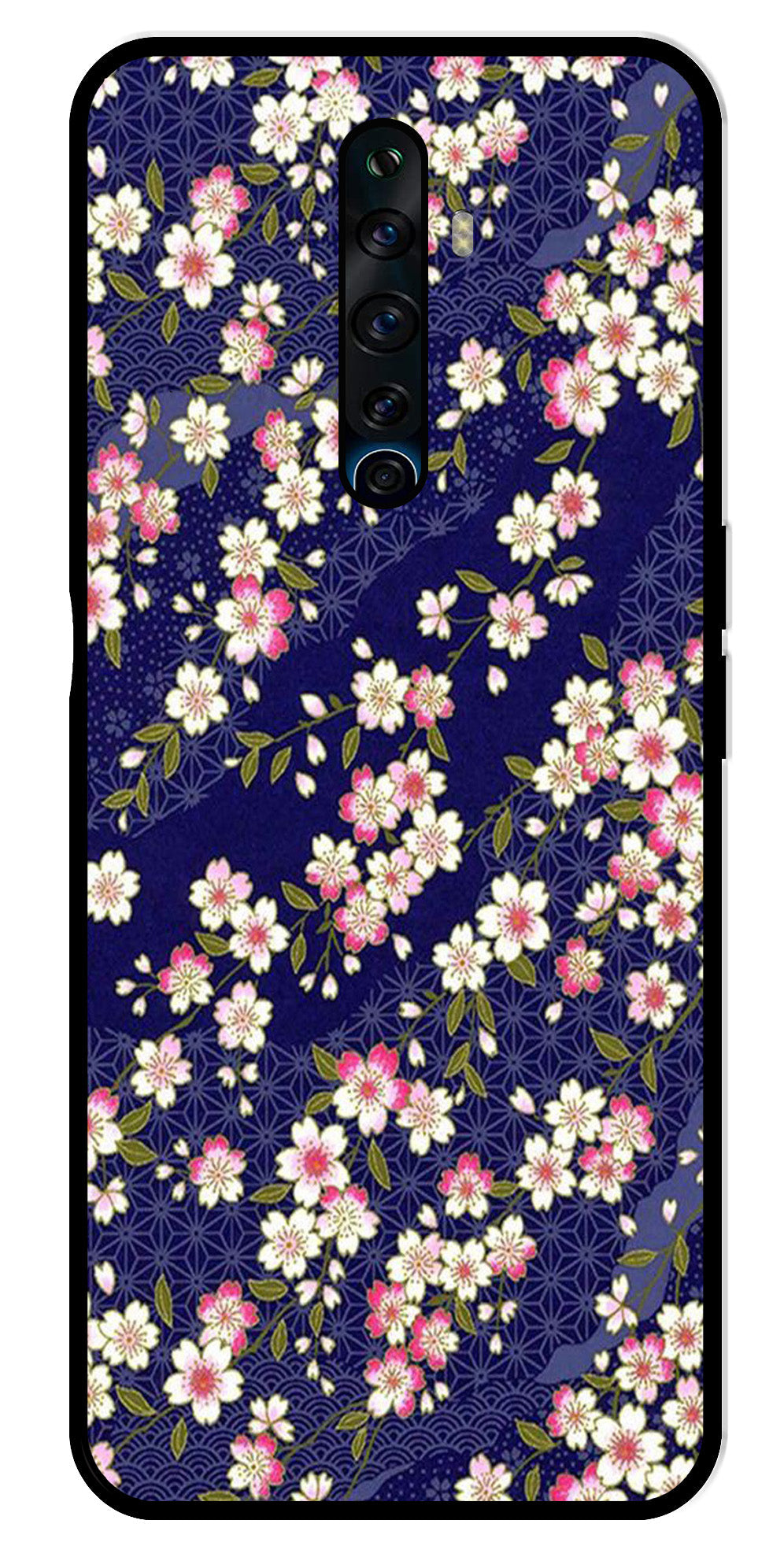Flower Design Metal Mobile Case for Oppo Reno2 F Flower Design Metal Mobile Case for Oppo Reno2 F (Design No -25)