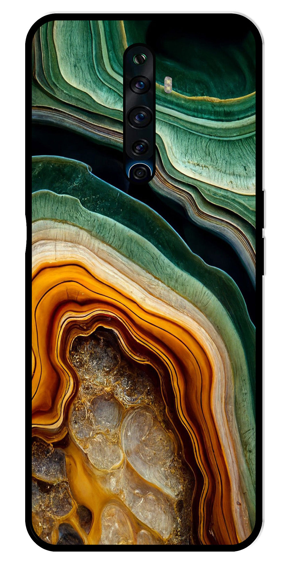 Marble Design Metal Mobile Case for Oppo Reno2 F Marble Design Metal Mobile Case for Oppo Reno2 F (Design No -28)