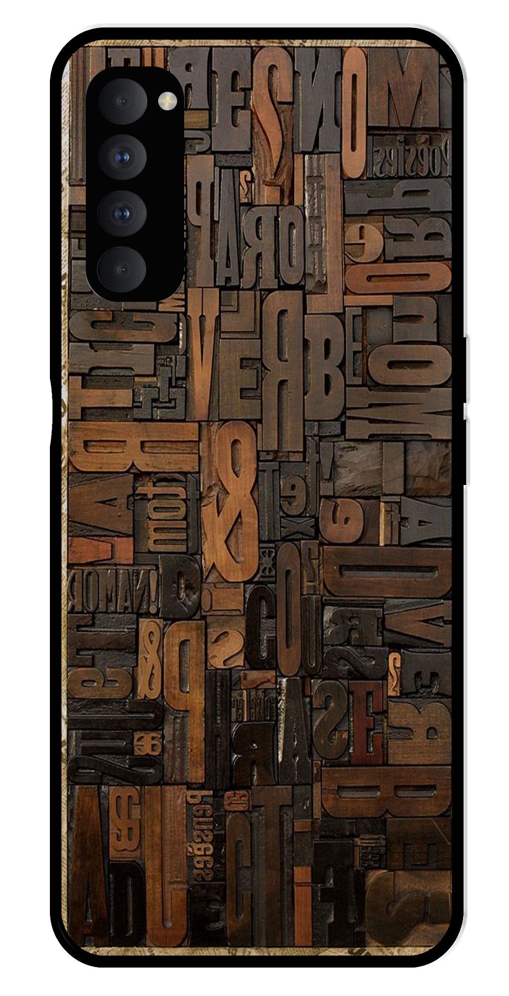 Alphabets Metal Mobile Case for Oppo Reno 4 Pro Alphabets Metal Mobile Case for Oppo Reno 4 Pro (Design No -32)