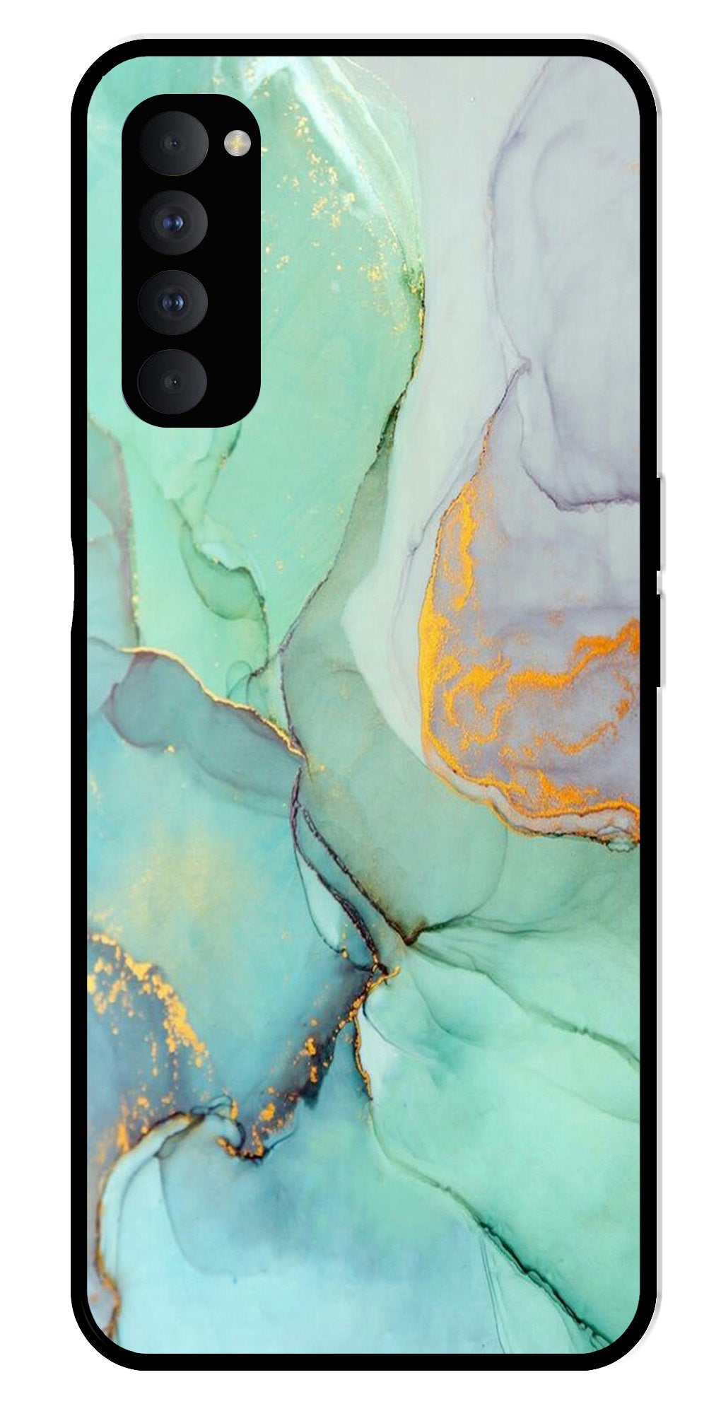 Marble Design Metal Mobile Case for Oppo Reno 4 Pro Marble Design Metal Mobile Case for Oppo Reno 4 Pro (Design No -46)
