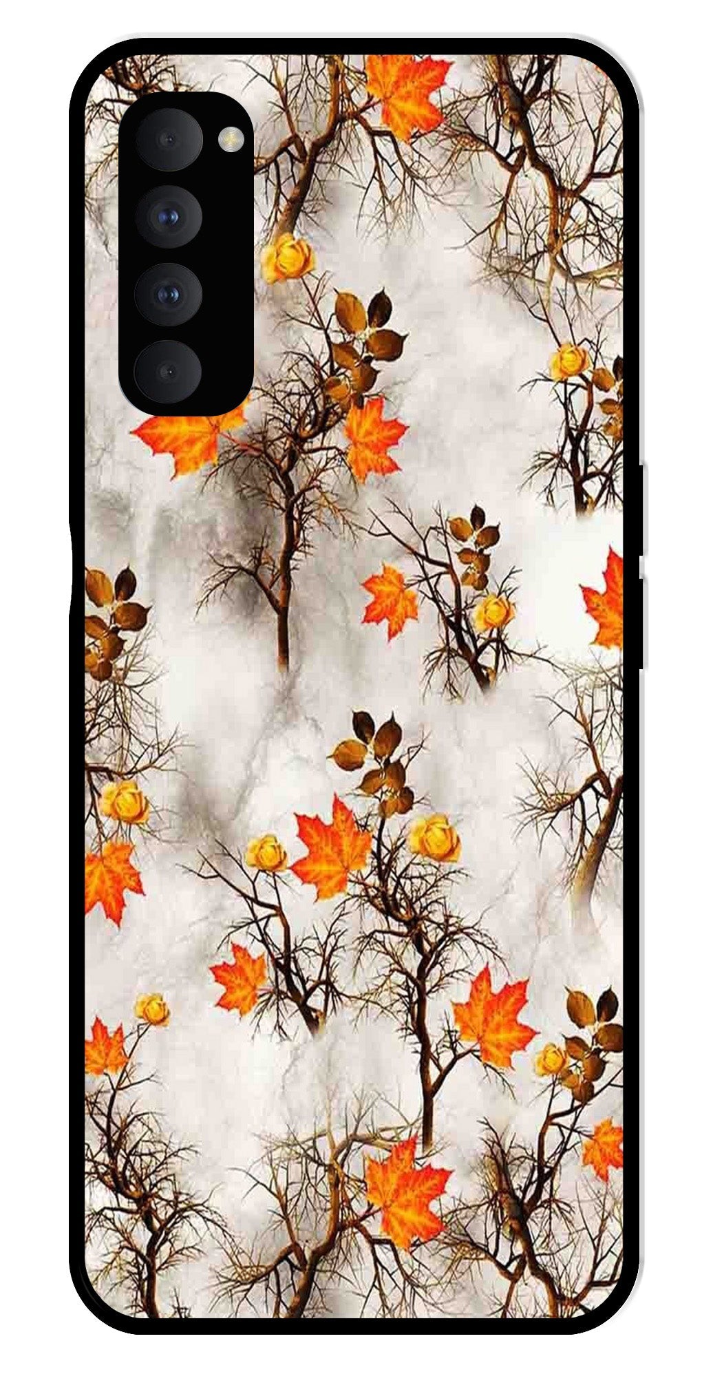 Autumn leaves Metal Mobile Case for Oppo Reno 4 Pro (Design No -55)