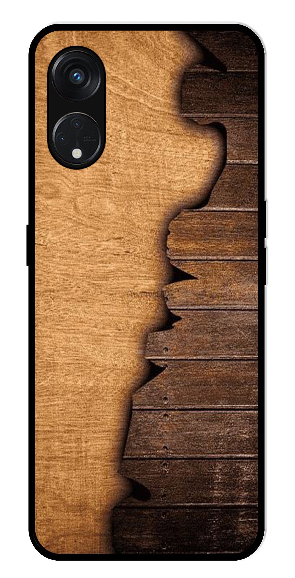 Wooden Design Metal Mobile Case for Oppo Reno 8T Wooden Design Metal Mobile Case for Oppo Reno 8T (Design No -13)