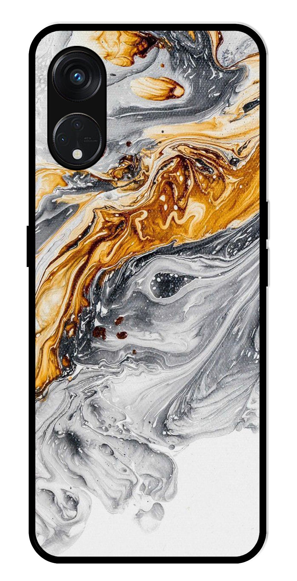 Marble Pattern Metal Mobile Case for Oppo Reno 8T Marble Pattern Metal Mobile Case for Oppo Reno 8T (Design No -36)