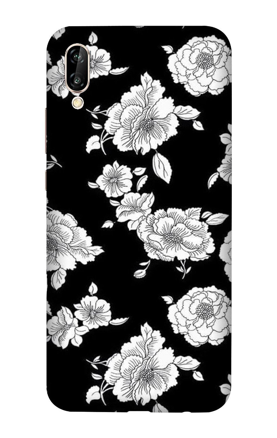 White flowers Black Background Case for Vivo V11 Pro White flowers Black Background Case for Vivo V11 Pro