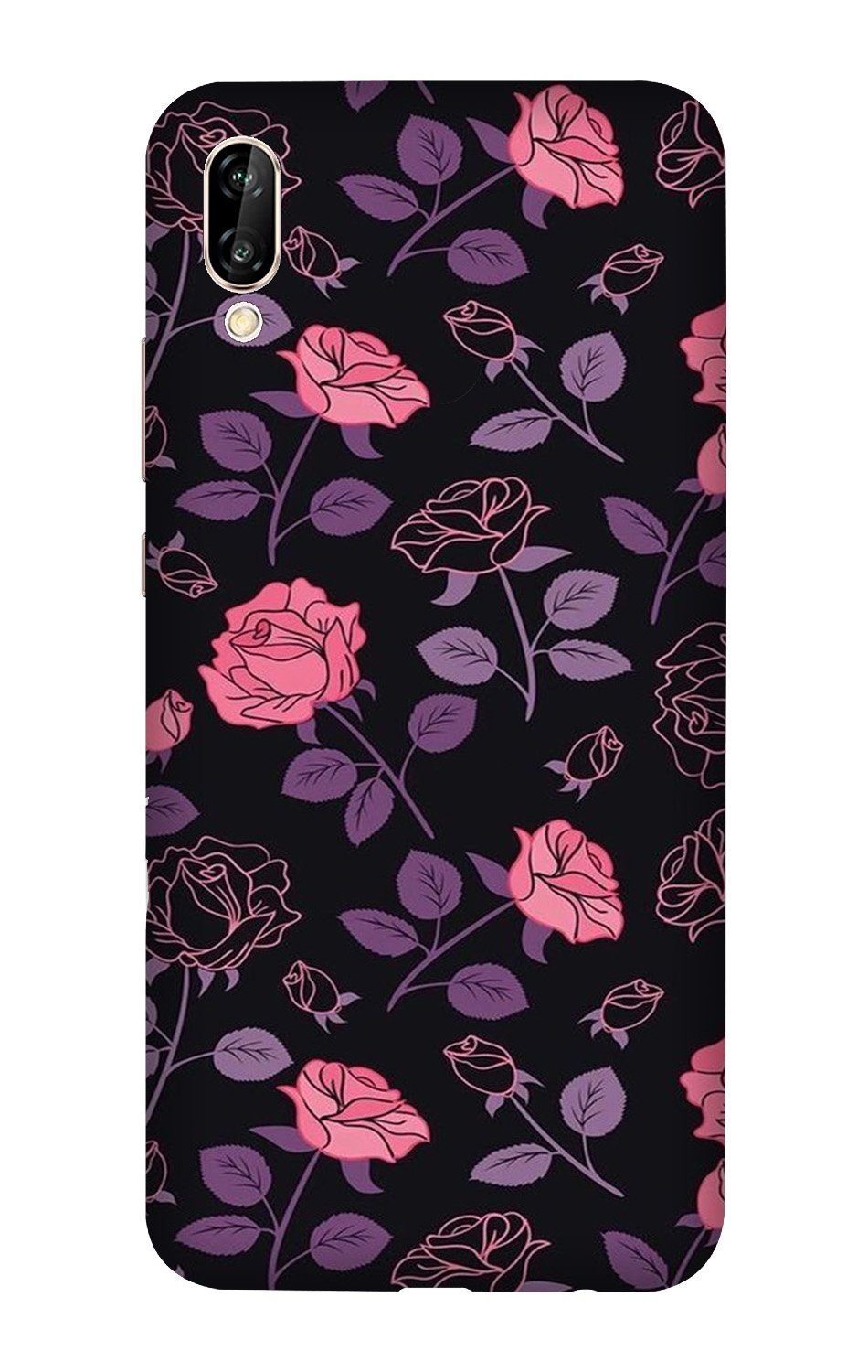 Rose Black Background Case for Vivo Y90 Rose Black Background Case for Vivo Y90