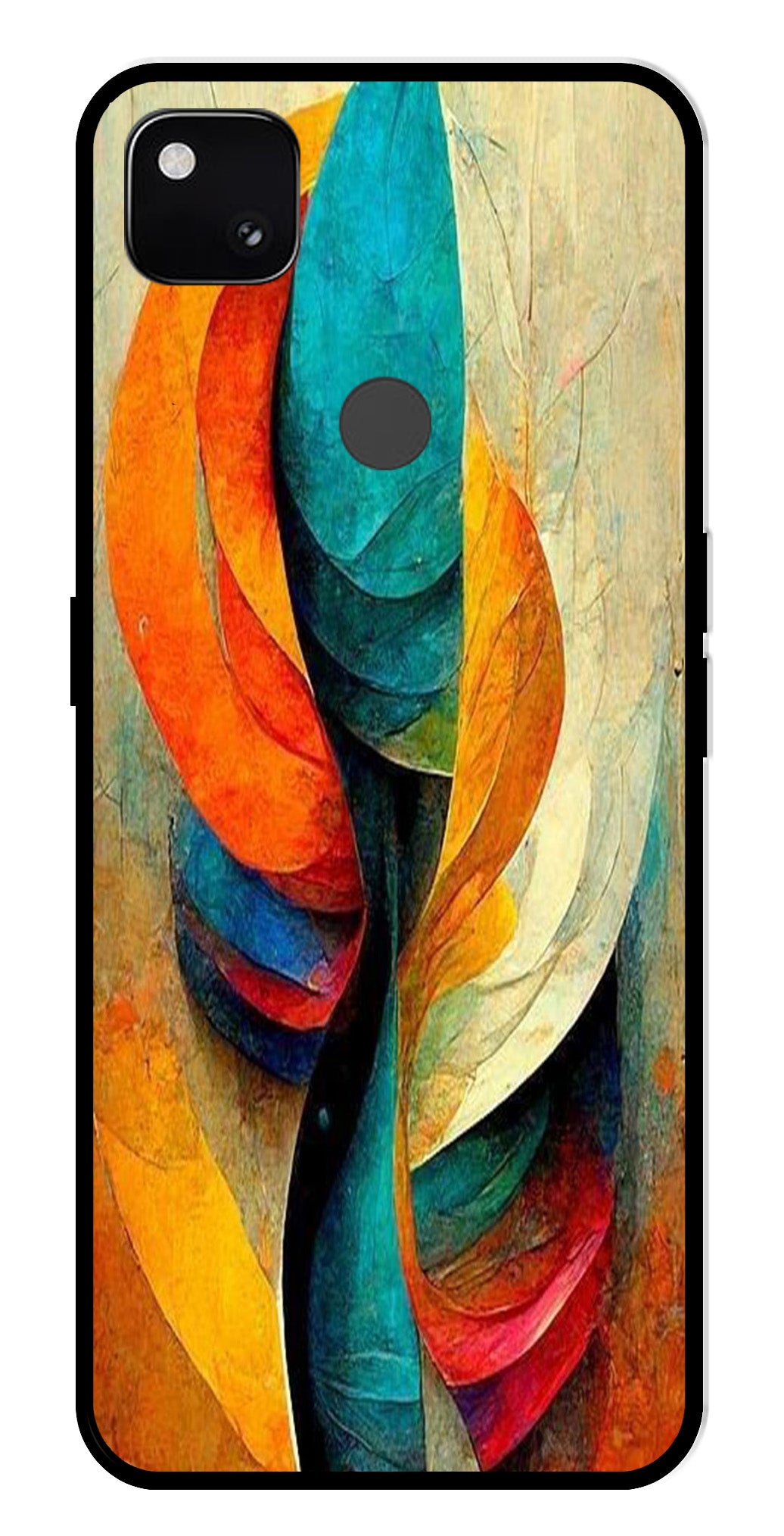 Modern Art Metal Mobile Case for Google Pixel 4A Modern Art Metal Mobile Case for Google Pixel 4A (Design No -11)