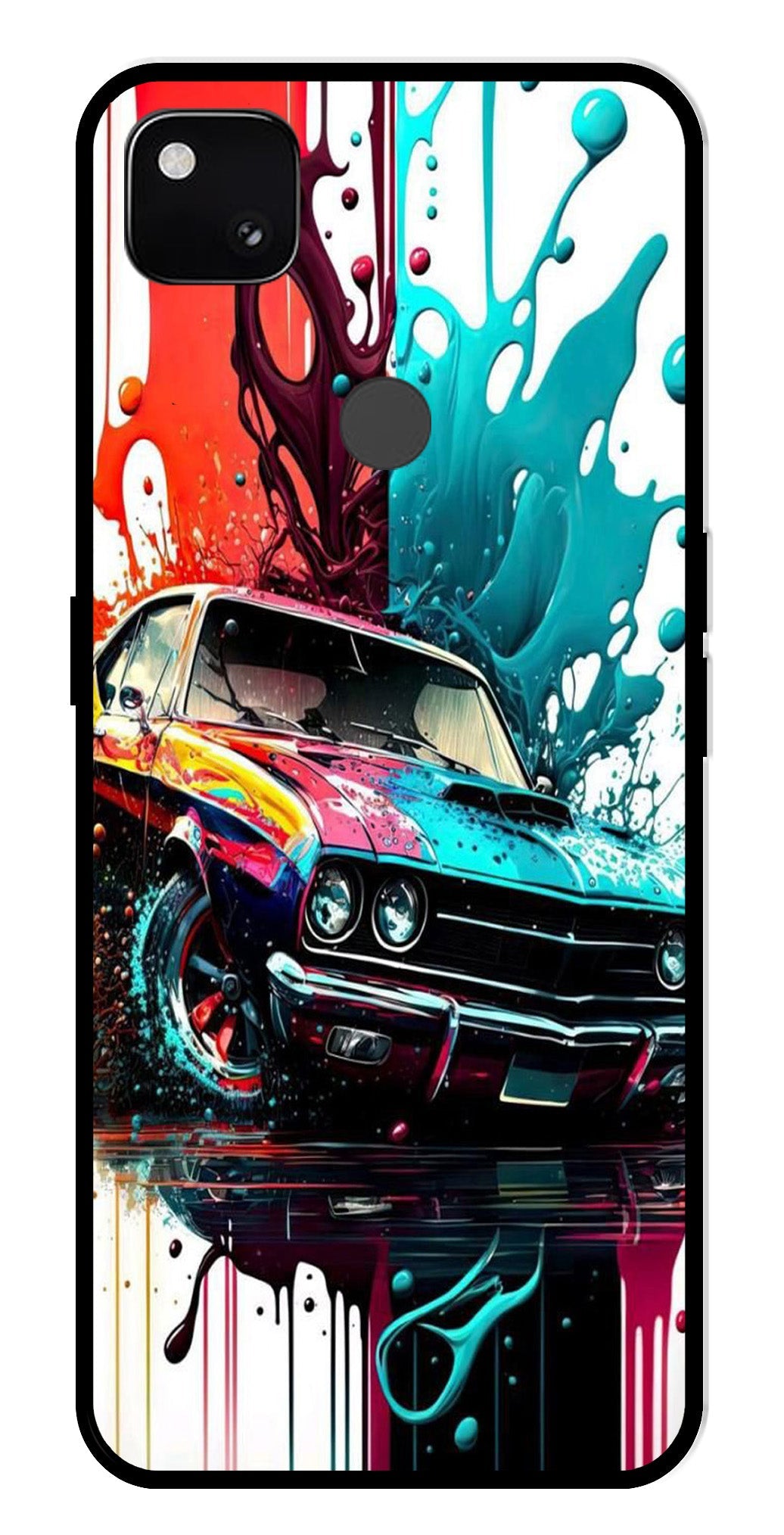 Vintage Car Metal Mobile Case for Google Pixel 4A Vintage Car Metal Mobile Case for Google Pixel 4A (Design No -29)