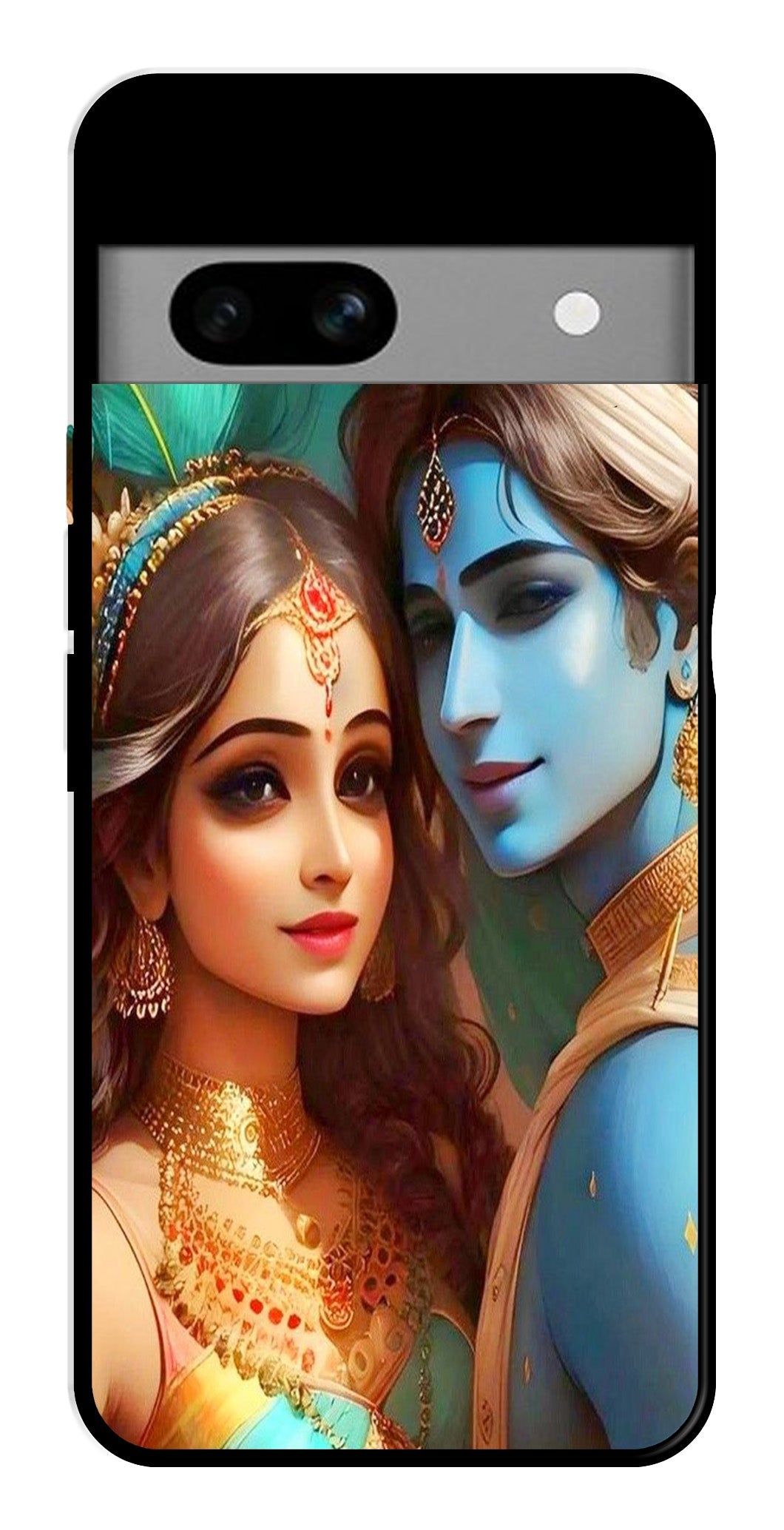 Lord Radha Krishna Metal Mobile Case for Google Pixel 6a Lord Radha Krishna Metal Mobile Case for Google Pixel 6a (Design No -01)