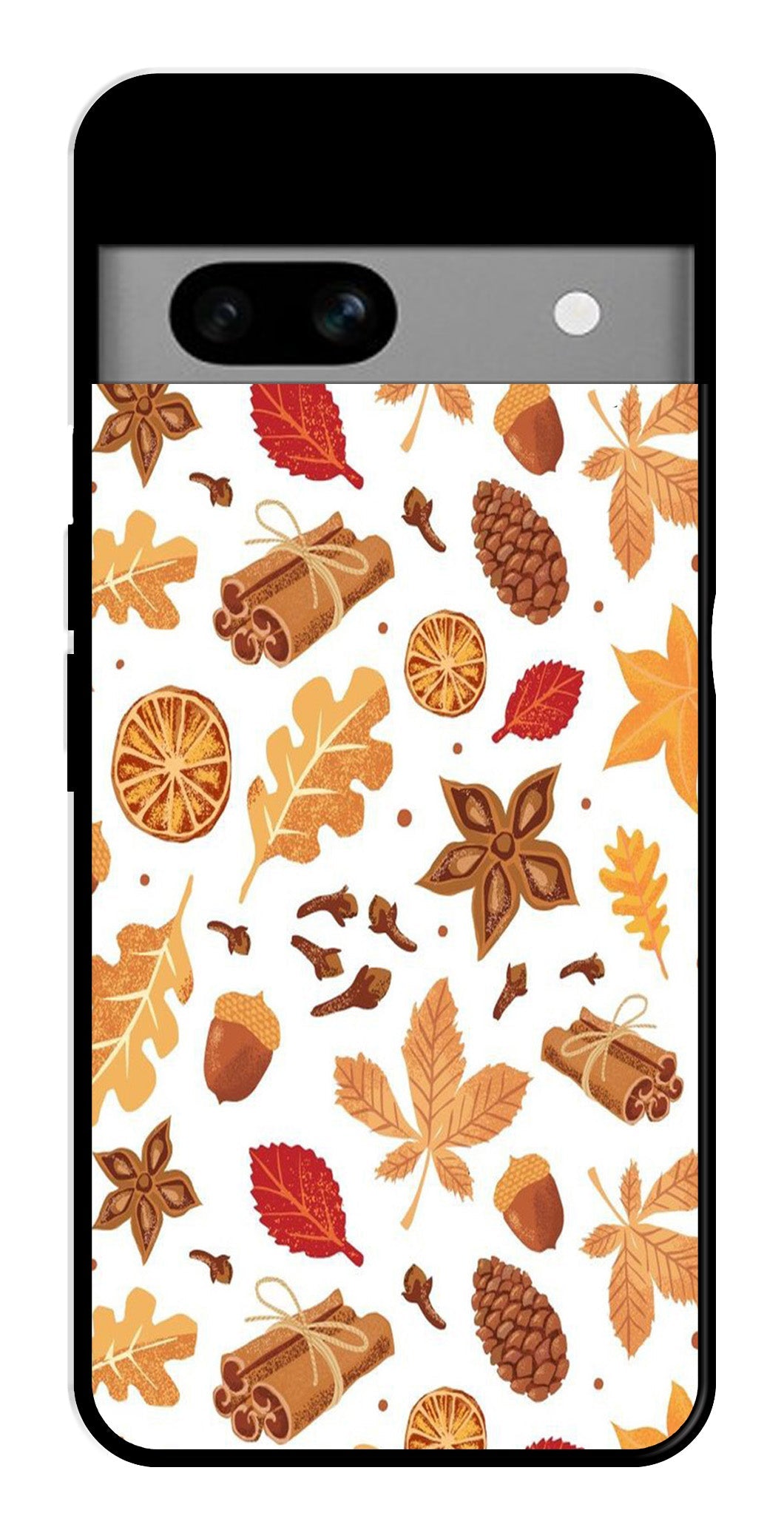 Autumn Leaf Metal Mobile Case for Google Pixel 6a Autumn Leaf Metal Mobile Case for Google Pixel 6a (Design No -19)
